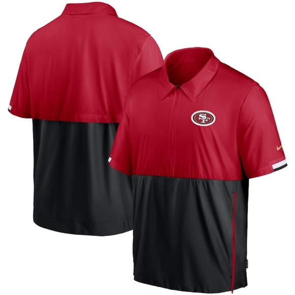 Nike Other - Nike San Francisco 49ers NFL Sideline Coaches Half-Zip Short Sleeve Jacket Sz XL